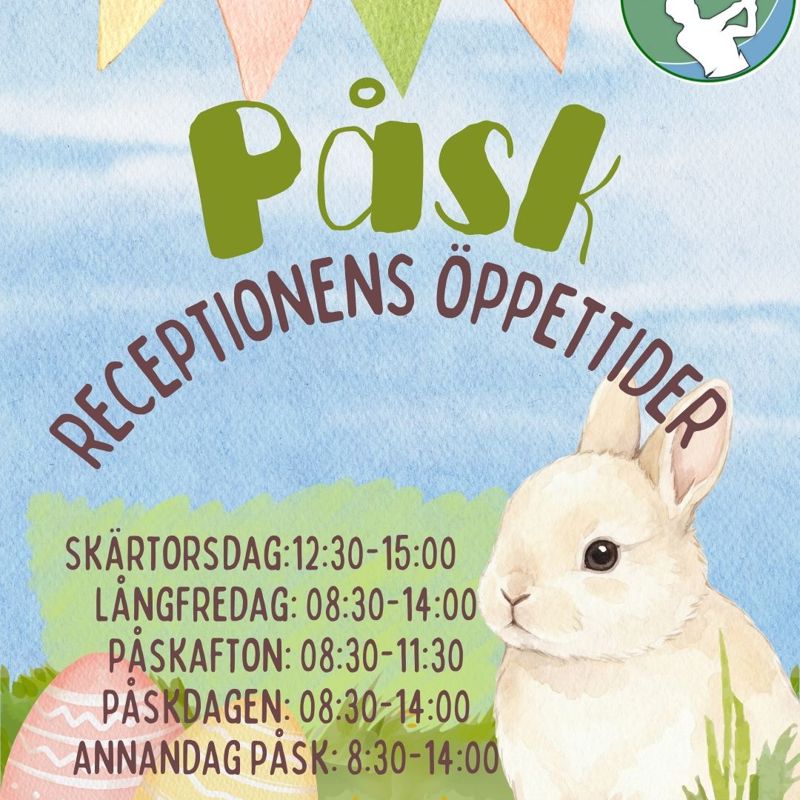 Receptionens öppettider under påsken