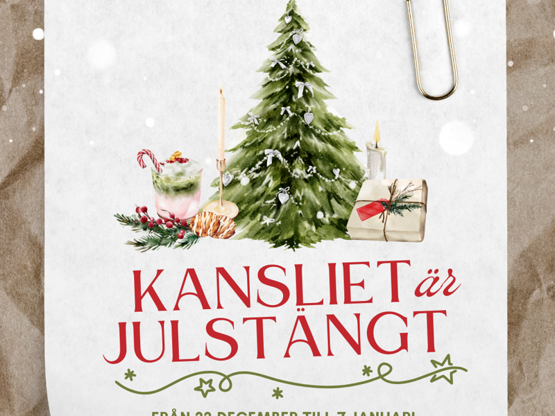 Stängt i kansliet över jul och nyår
