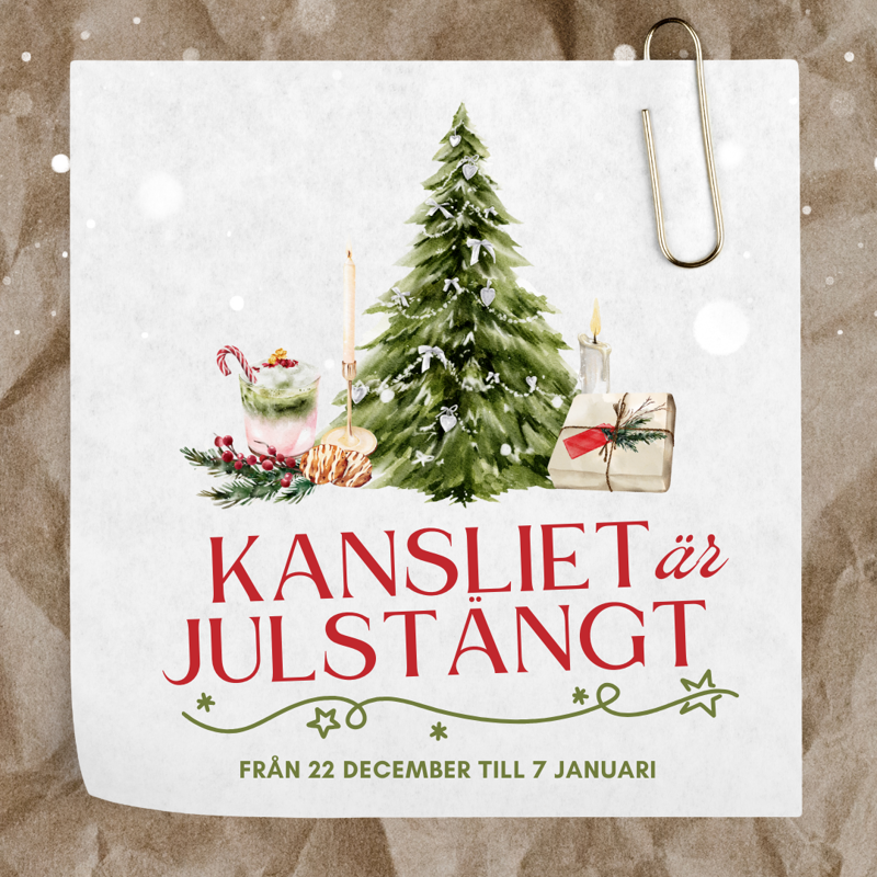 Stängt i kansliet över jul och nyår