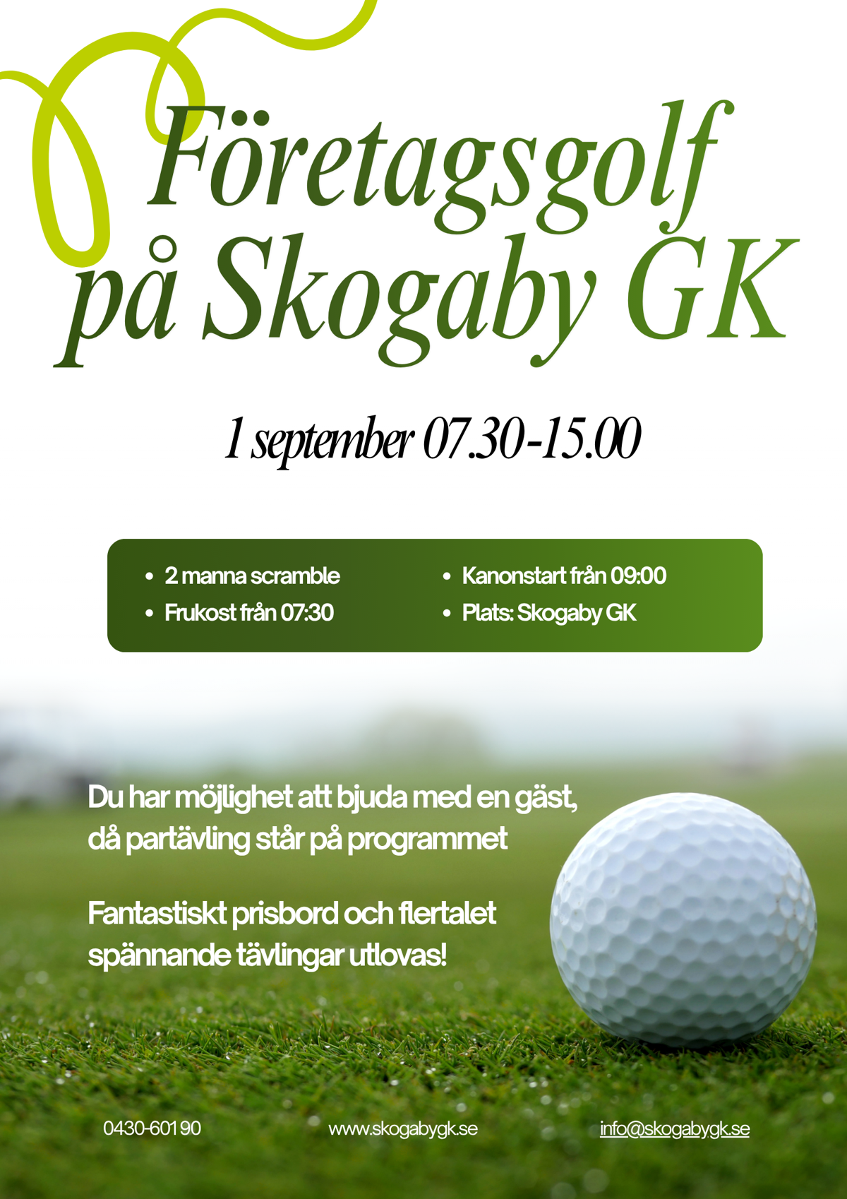 Green And White Modern Golf Course Poster