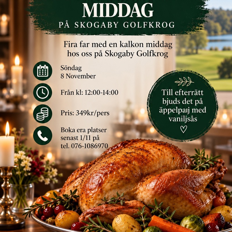 Kalkon/FarsDag-middag 8 nov